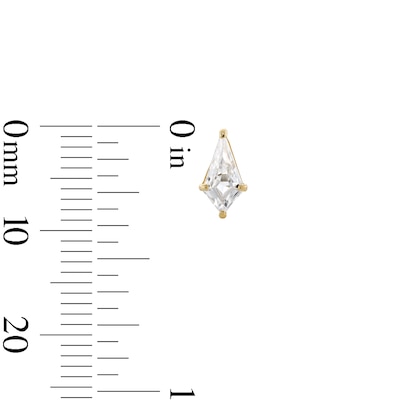 10K Gold CZ Rhombus Studs