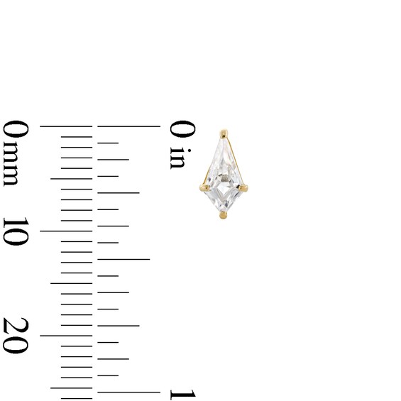 10K Gold CZ Rhombus Studs