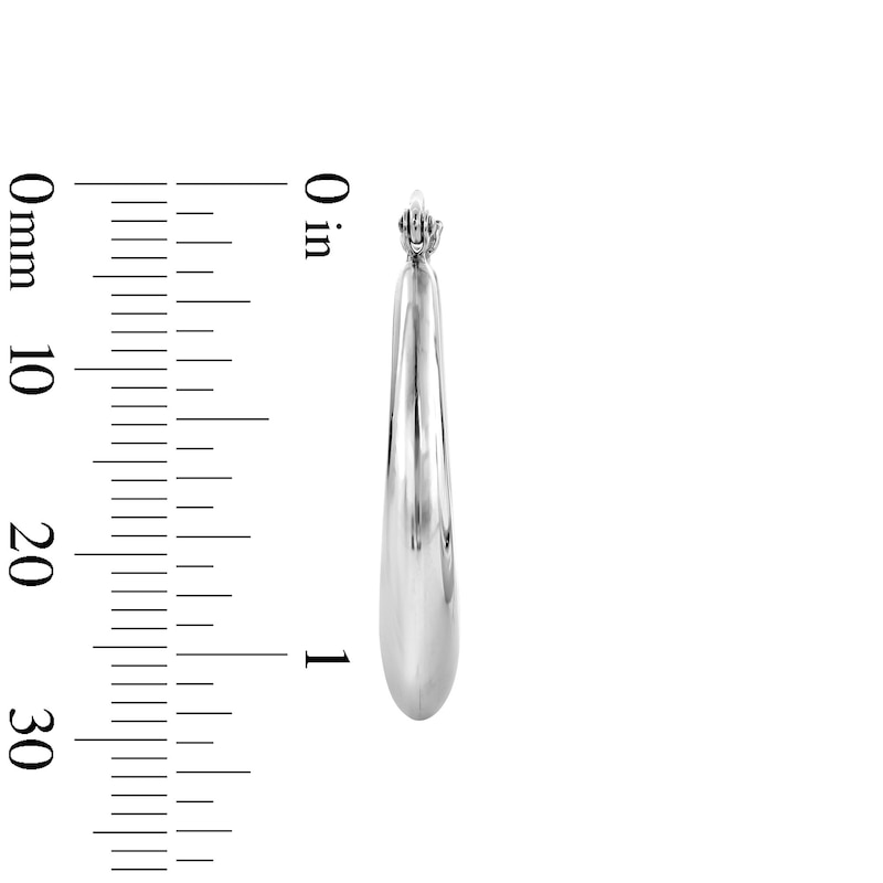 Main Image 3 of Sterling Silver Hollow Teardrop Hoops