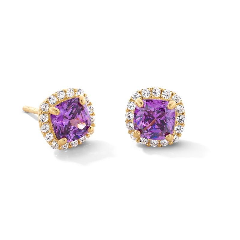 Main Image 1 of 10K Gold CZ Birthstone Studs