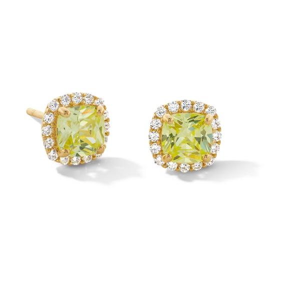 10K Gold CZ Birthstone Studs