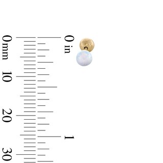 10K Gold Simulated Opal Reversible Studs