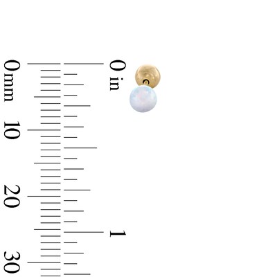 10K Gold Simulated Opal Reversible Studs