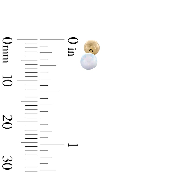 10K Gold Simulated Opal Reversible Studs