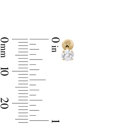 10K Gold CZ Reversible Studs