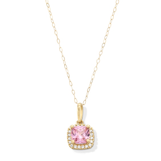 10K Gold CZ Birthstone Pendant