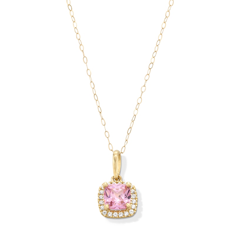 10K Gold CZ Birthstone Pendant