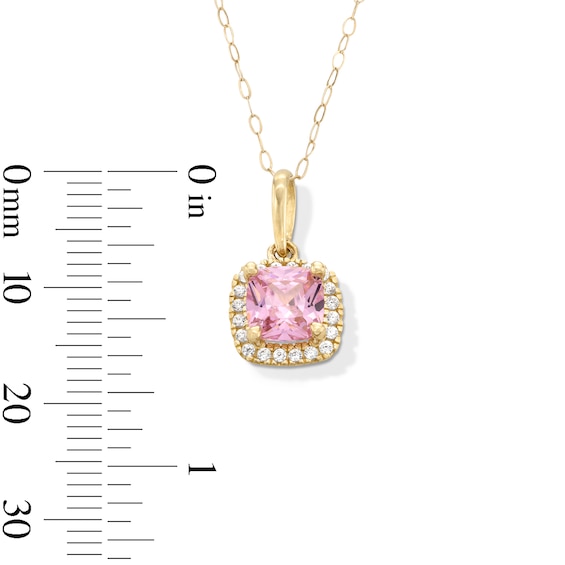 10K Gold CZ Birthstone Pendant