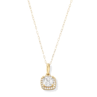 10K Gold CZ Birthstone Pendant