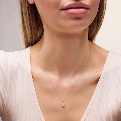 10K Gold CZ Birthstone Pendant