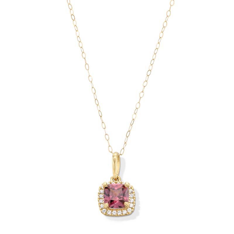 Main Image 1 of 10K Gold CZ Birthstone Pendant - 18"