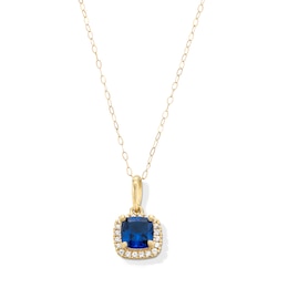 10K Gold CZ Birthstone Pendant - 18"