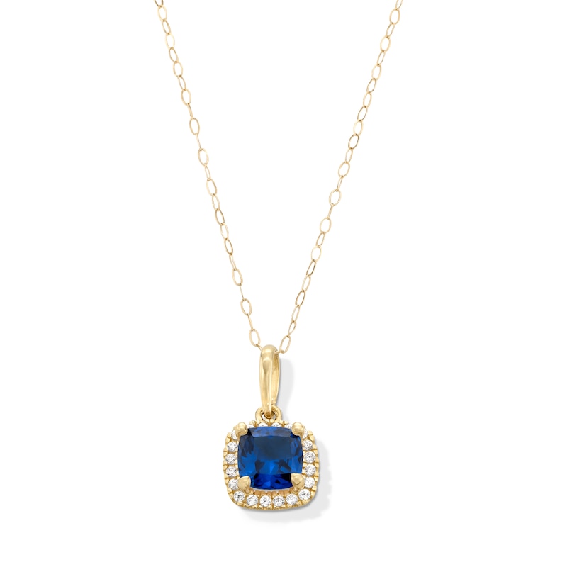 Main Image 1 of 10K Gold CZ Birthstone Pendant - 18"