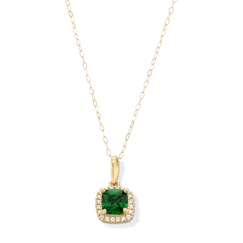 Main Image 1 of 10K Gold CZ Birthstone Pendant - 18"