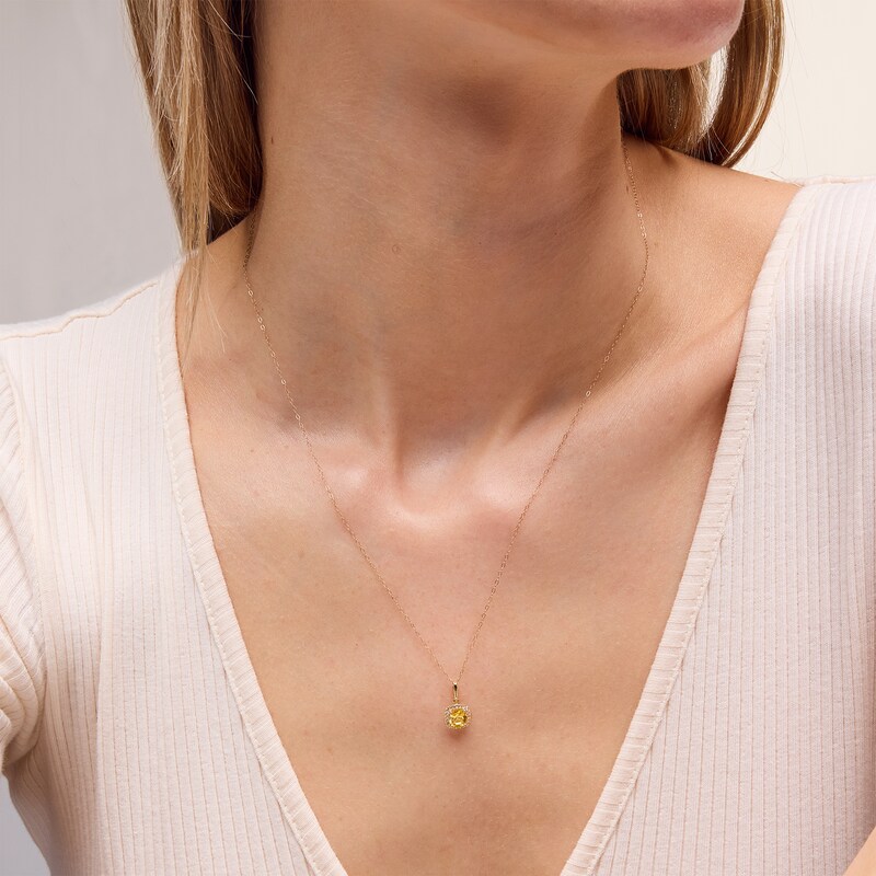 Main Image 2 of 10K Gold CZ Birthstone Pendant - 18"