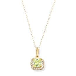 10K Gold CZ Birthstone Pendant - 18"