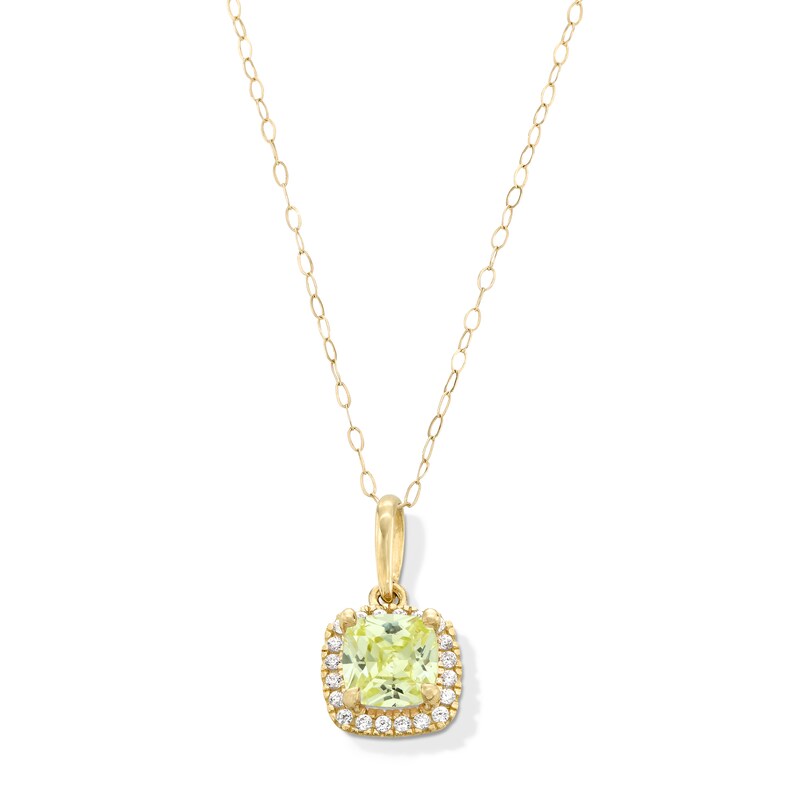 Main Image 1 of 10K Gold CZ Birthstone Pendant - 18"