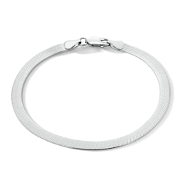 Solid Sterling Silver Herringbone Chain Bracelet - 7.5"