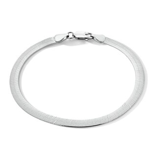 Solid Sterling Silver Herringbone Chain Bracelet - 7.5"