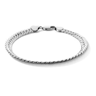 Sterling Silver Wheat Herringbone Chain Bracelet - 8"