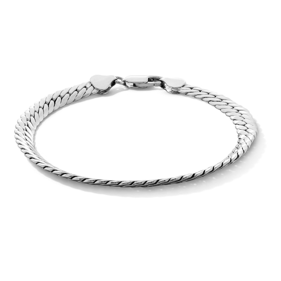 Sterling Silver Wheat Herringbone Chain Bracelet - 8"