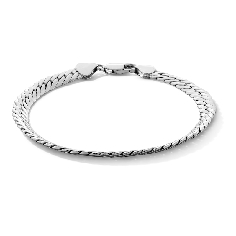 Sterling Silver Wheat Herringbone Chain Bracelet - 8"