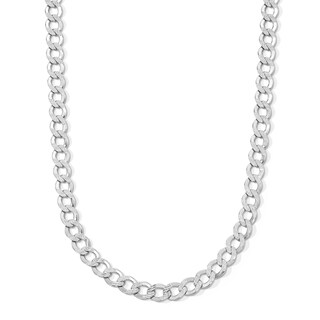 Sterling Silver Pavé Flat Curb Chain - 22"