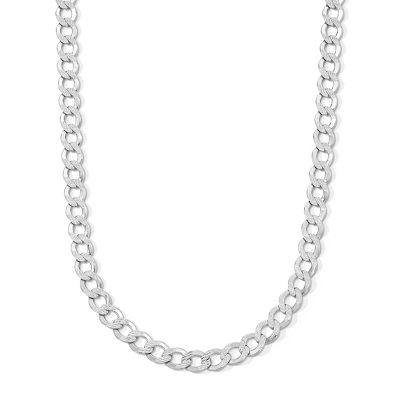 Sterling Silver Pavé Flat Curb Chain - 22"