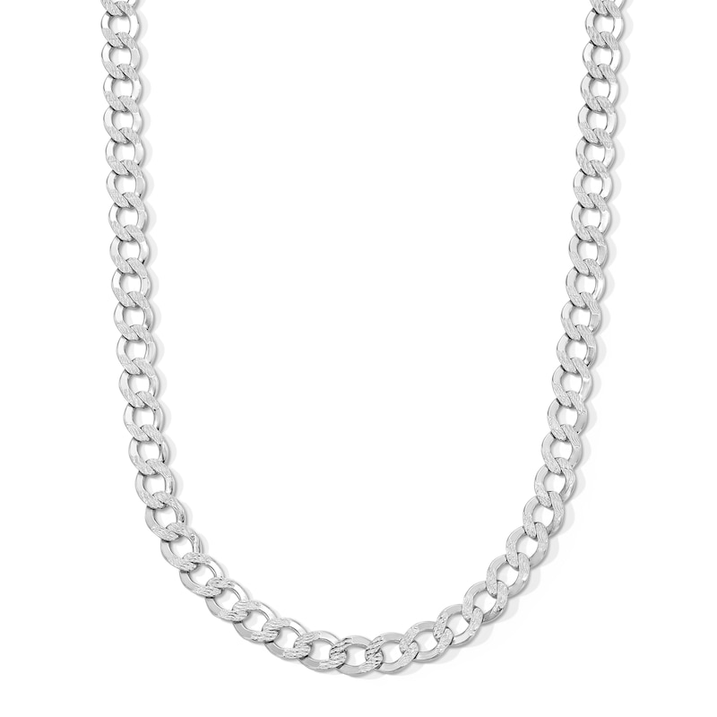 Sterling Silver Pavé Flat Curb Chain - 22"