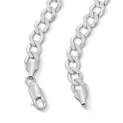 Sterling Silver Pavé Flat Curb Chain - 22"
