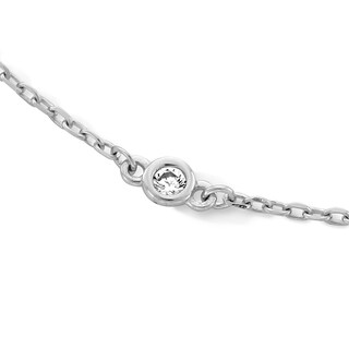 Sterling Silver CZ Cable Chain Anklet - 10"