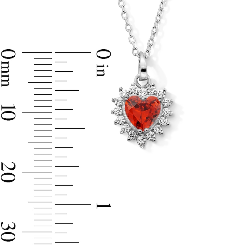 Sterling Silver CZ Birthstone Heart Pendant