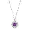 Thumbnail Image 1 of Sterling Silver CZ Birthstone Heart Pendant - 18&quot;