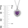 Thumbnail Image 2 of Sterling Silver CZ Birthstone Heart Pendant - 18&quot;