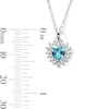 Thumbnail Image 2 of Sterling Silver CZ Birthstone Heart Pendant - 18"