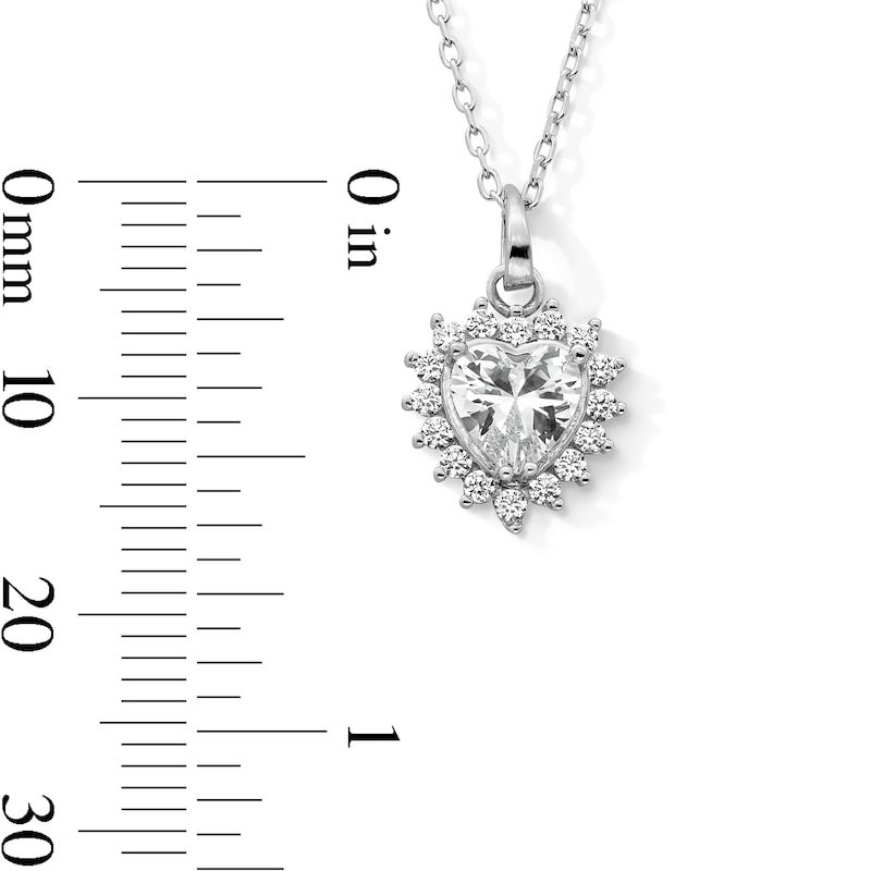 Main Image 2 of Sterling Silver CZ Birthstone Heart Pendant - 18"