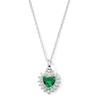 Thumbnail Image 1 of Sterling Silver CZ Birthstone Heart Pendant - 18"
