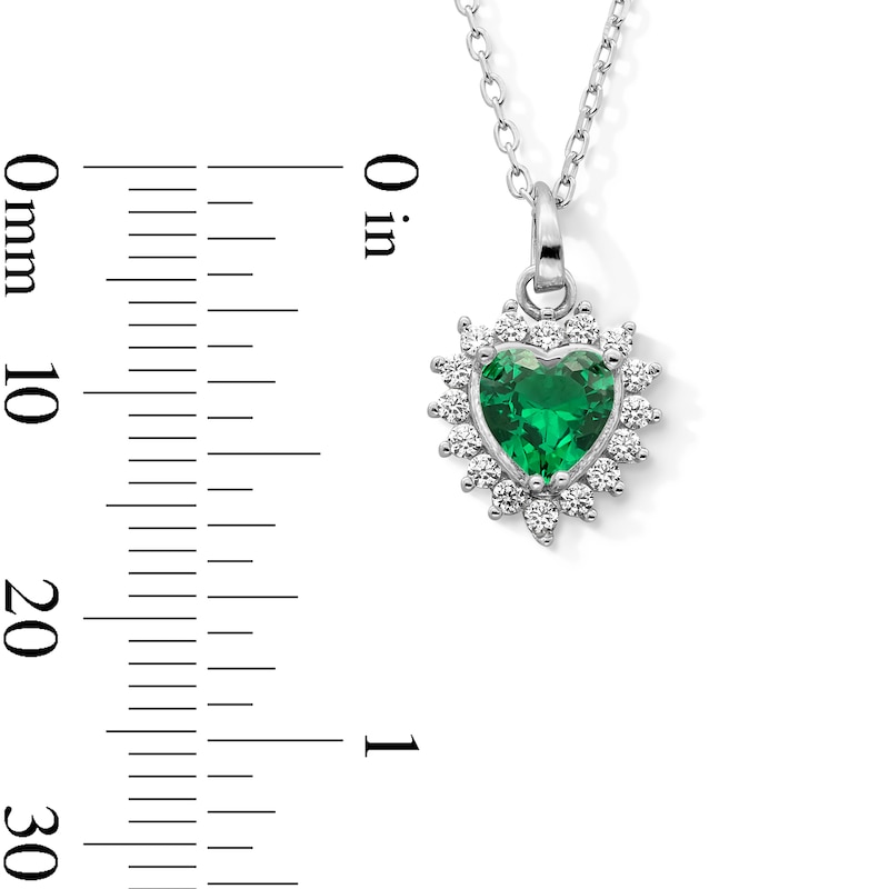 Main Image 2 of Sterling Silver CZ Birthstone Heart Pendant - 18"