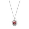 Thumbnail Image 1 of Sterling Silver CZ Birthstone Heart Pendant - 18&quot;