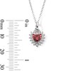 Thumbnail Image 2 of Sterling Silver CZ Birthstone Heart Pendant - 18&quot;