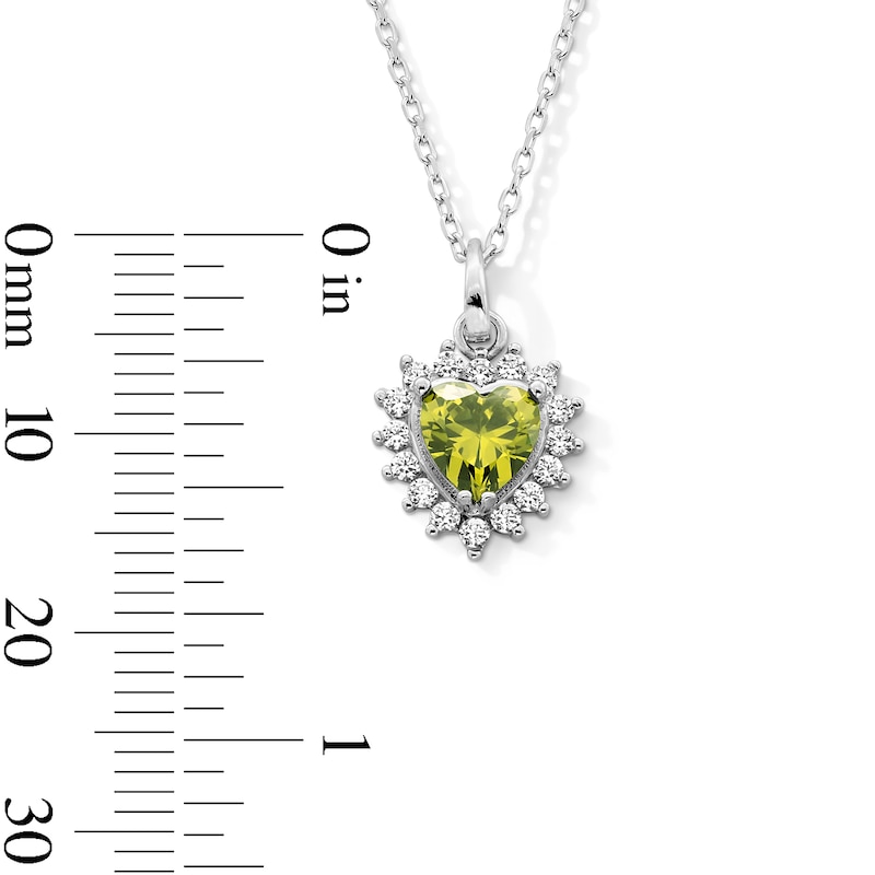 Main Image 2 of Sterling Silver CZ Birthstone Heart Pendant - 18"