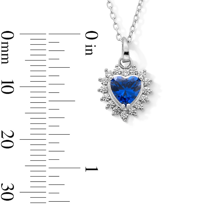 Main Image 2 of Sterling Silver CZ Birthstone Heart Pendant - 18"