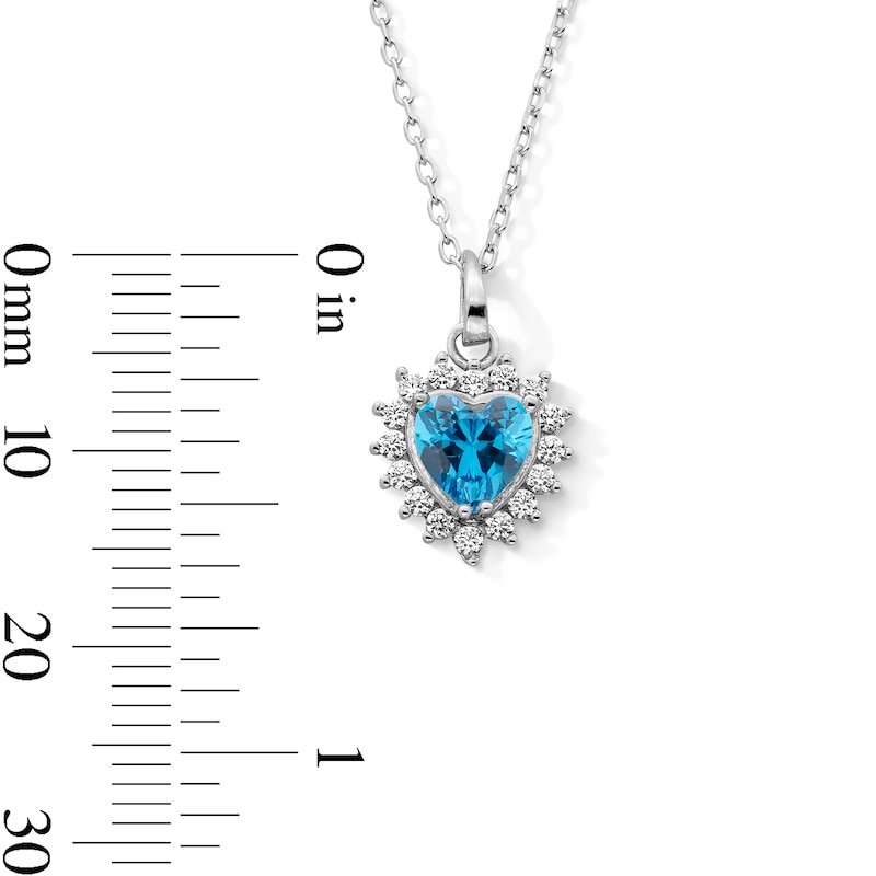 Main Image 2 of Sterling Silver CZ Birthstone Heart Pendant - 18"