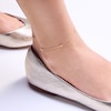 Thumbnail Image 2 of 10K Solid Gold CZ Star Cable Chain Anklet - 10"