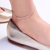 Thumbnail Image 2 of Sterling Silver CZ Wheat Chain Anklet - 9" + 1"