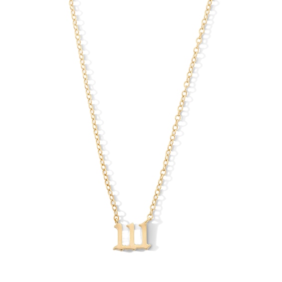 18K Gold Plated Angel Number Pendant