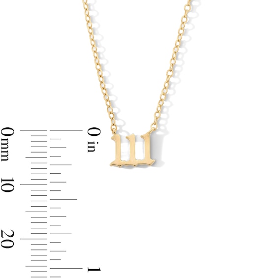 18K Gold Plated Angel Number Pendant