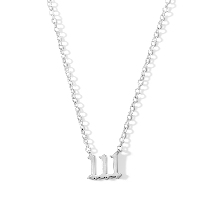 Sterling Silver Angel Number Pendant