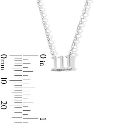 Sterling Silver Angel Number Pendant