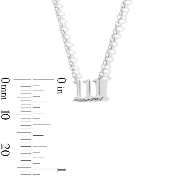 Sterling Silver Angel Number Pendant